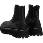 Dolce & Gabbana Black Chelsea Boots Leather Slip On Shoes MV6700-44