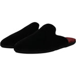 Dolce & Gabbana Black Viscose Velvet Slides Flat Slipper Shoes MV6701-40