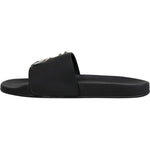 Dolce & Gabbana Black Divers Leather Flats Slides Sandals Beachwear Shoes MV6766-43
