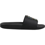 Dolce & Gabbana Black Divers Leather Flats Slides Sandals Beachwear Shoes MV6766-43