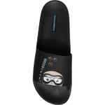 Dolce & Gabbana Black Divers Leather Flats Slides Sandals Beachwear Shoes MV6766-43