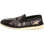 Dolce & Gabbana Black Canvas Tropical Print Slip On Shoes MV7003-41.5