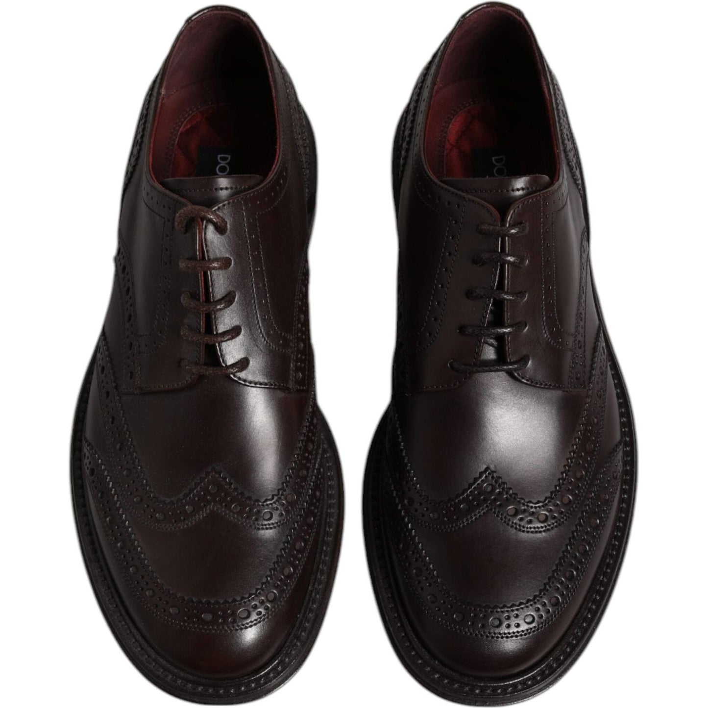 Dolce & Gabbana Brown Leather Derby Wingtip Lace Up Formal Dress Shoes MV6655-39