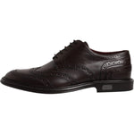 Dolce & Gabbana Brown Leather Derby Wingtip Lace Up Formal Dress Shoes MV6655-39