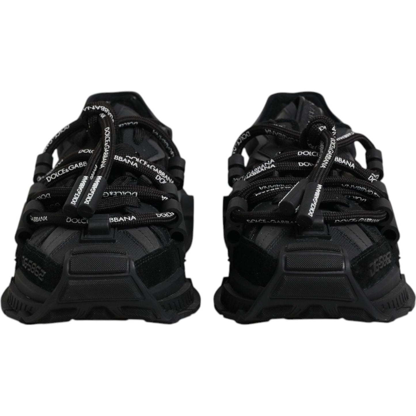 Dolce & Gabbana Black Low Top Space Lace Up Sneakers Shoes MV6664-39