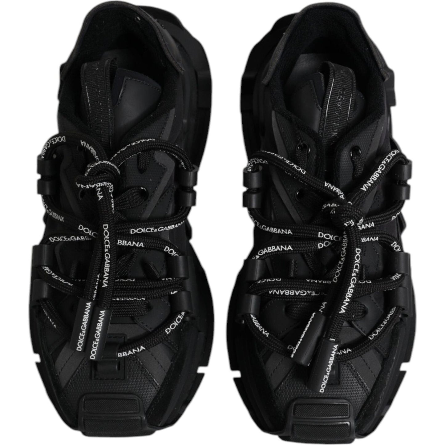 Dolce & Gabbana Black Low Top Space Lace Up Sneakers Shoes MV6664-39