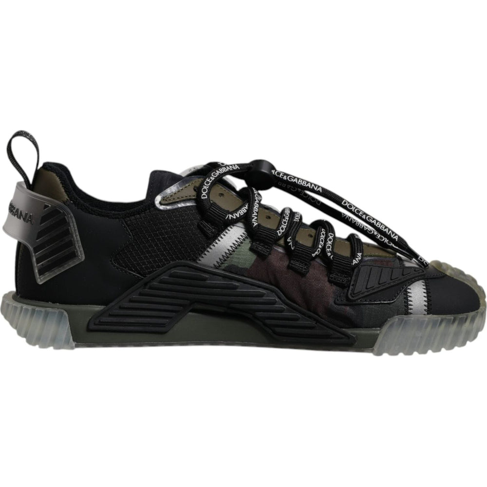 Dolce & Gabbana Black Green Camo NS1 Low Top Sneakers Shoes MV6728-39.5