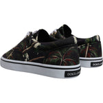 Dolce & Gabbana Black Tropical Print Low Top Sneakers Shoes MV6745-40.5