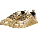 Dolce & Gabbana Gold Stretch Lace Up NS1 Sneakers Shoes MV6754-44