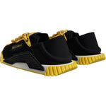 Dolce & Gabbana Black Yellow Low Top NS1 Sneakers Shoes MV6765-39