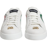 Dolce & Gabbana White Portofino Made In Italy Print Sneakers Shoes MV6780-41