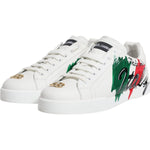Dolce & Gabbana White Portofino Made In Italy Print Sneakers Shoes MV6780-41