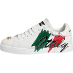 Dolce & Gabbana White Portofino Made In Italy Print Sneakers Shoes MV6780-41