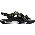 Dolce & Gabbana Black Leather Studded Slides Sandals Shoes MV6803#2-39