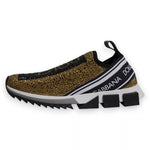 Dolce & Gabbana Gold Rhinestones Sorrento Sneakers Shoes MV6819-40.5