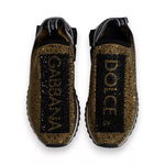 Dolce & Gabbana Gold Rhinestones Sorrento Sneakers Shoes MV6819-40.5