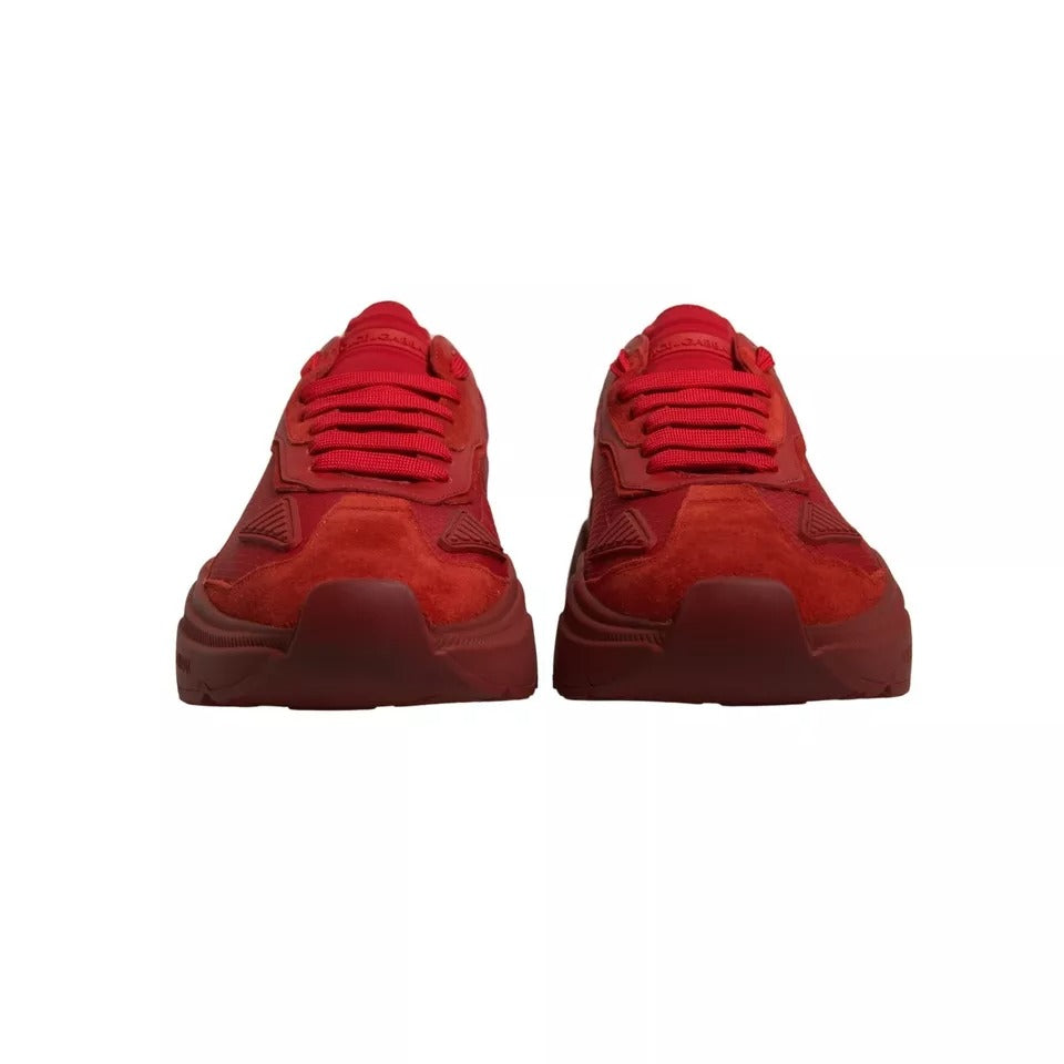 Dolce & Gabbana Red Leather Daymaster Low Top Sneakers Shoes MV6864-43