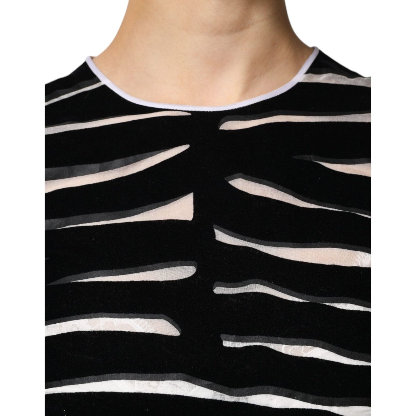 Dolce & Gabbana Black White Zebra A-line Sheath Mini Dress DR281323-40