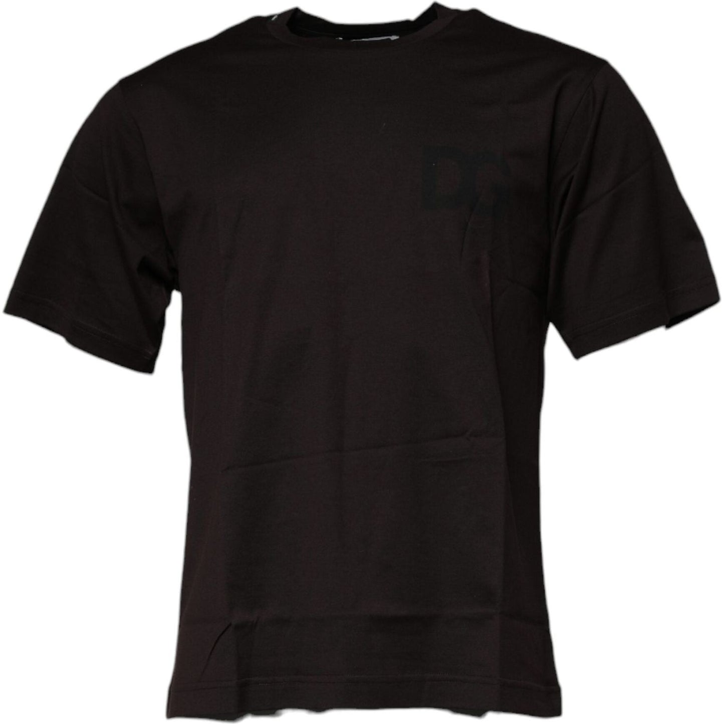 Dolce & Gabbana Dark Brown Logo Cotton Crew Neck T-shirt TSH90032-48