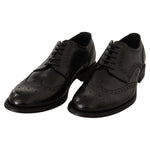 Dolce & Gabbana Black Leather Formal DO-1075-EU42.5/US9.5