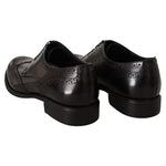 Dolce & Gabbana Black Leather Formal DO-1075-EU42.5/US9.5