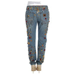 Dolce & Gabbana Crystal Roses Heart Embellished Jeans SIG19327-1