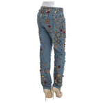 Dolce & Gabbana Crystal Roses Heart Embellished Jeans SIG19327-1