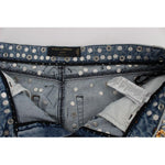 Dolce & Gabbana Crystal Roses Heart Embellished Jeans SIG19327-1