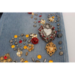 Dolce & Gabbana Crystal Roses Heart Embellished Jeans SIG19327-1