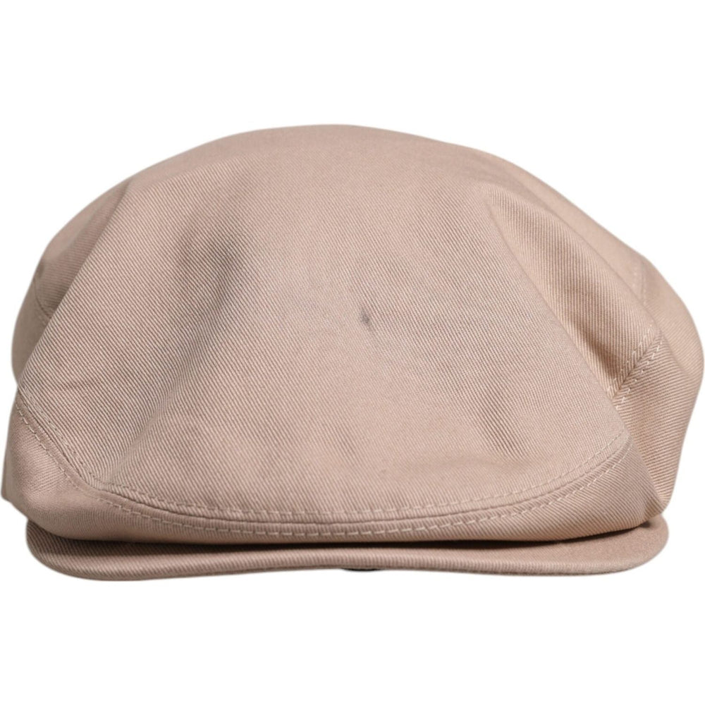 Dolce & Gabbana Dolce & Gabbana Beige Cotton Newsboy Capello Cabbie Hat HAT9762-60