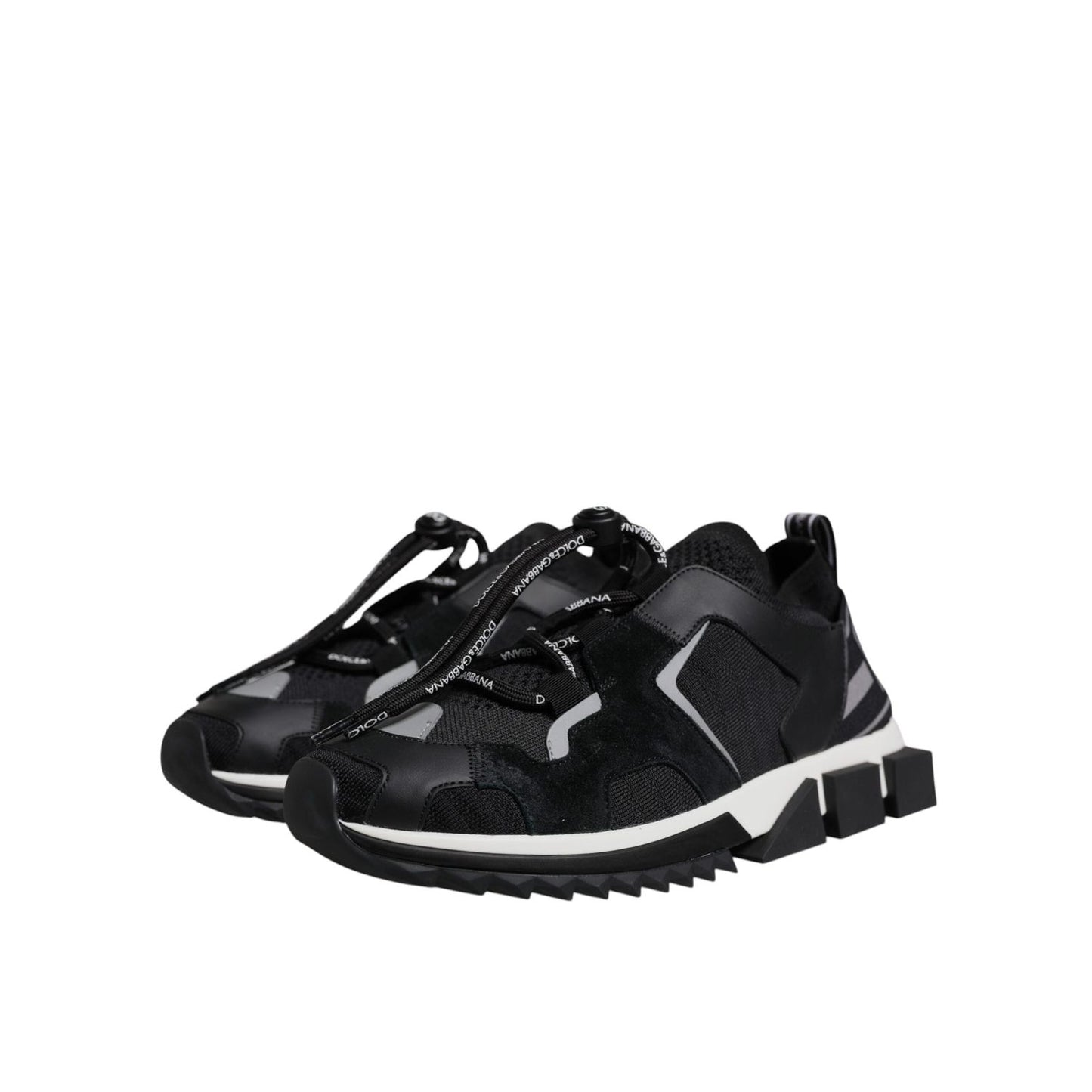 Dolce & Gabbana Black Mesh Sorrento Trekking Sneakers Shoes MV7153#2-38.5