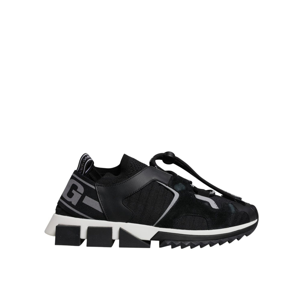 Dolce & Gabbana Black Mesh Sorrento Trekking Sneakers Shoes MV7153#3-39.5