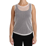 Dolce & Gabbana White Net Transparent Sleeveless Tank Top TSH2963-36