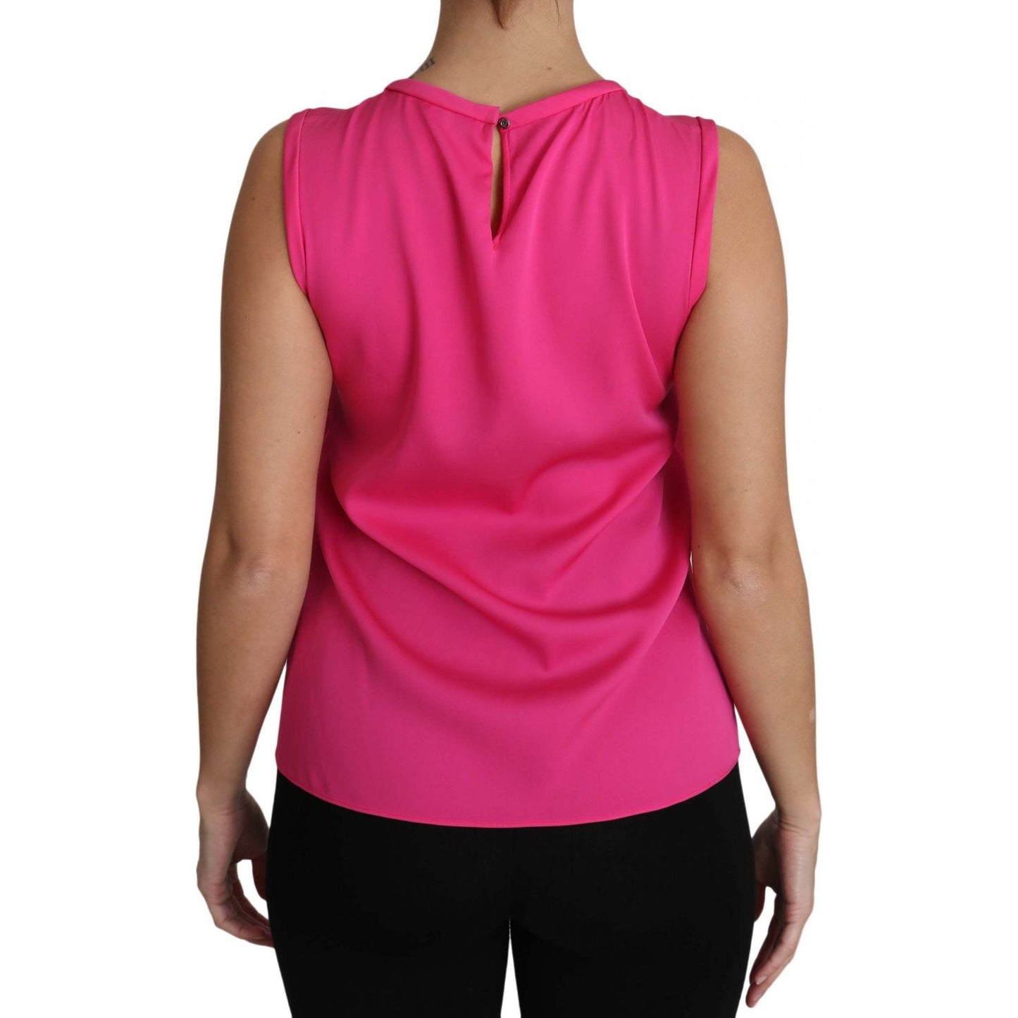 Dolce & Gabbana Pink Family Silk Tank Mama Blouse Top Shirt TSH3161-38