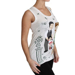 Dolce & Gabbana White Cotton #dgfamily Sleeveless Shirt Tank Top TSH3162-38