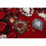 Dolce & Gabbana Red Silk Crystal Roses Shorts SIG20119-3