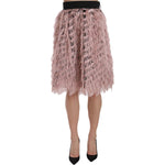 Dolce & Gabbana Pink Gold Fringe Metallic Pencil A-line Skirt SKI1178-42