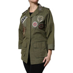 Dolce & Gabbana Military Green Queen Embellished Coat Jacket JKT41387-38