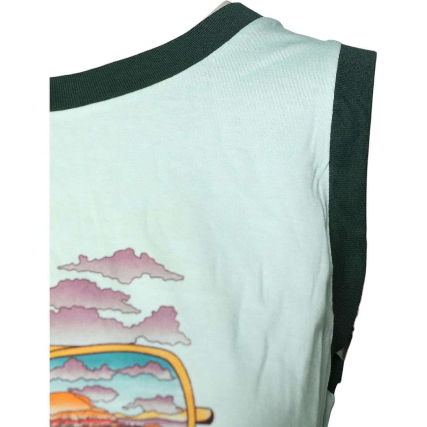 Dolce & Gabbana Light Green Graphic Print Sleeveless Tank T-shirt TSH87140-46