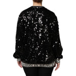 Dolce & Gabbana Black DG Queen Sequin Pullover Sweater TSH90082-36