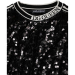Dolce & Gabbana Black DG Queen Sequin Pullover Sweater TSH90082-36