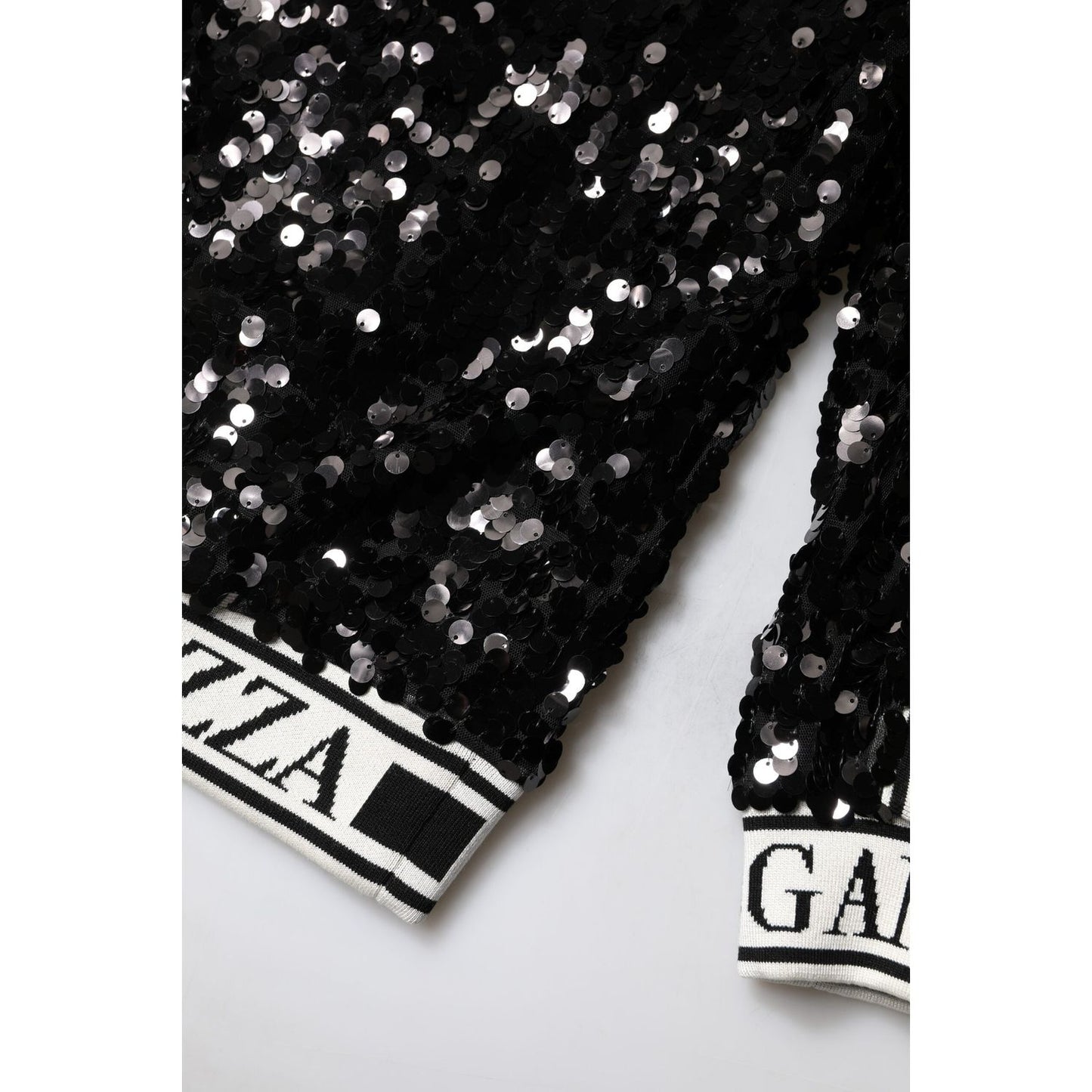 Dolce & Gabbana Black DG Queen Sequin Pullover Sweater TSH90082-36