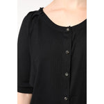 Dolce & Gabbana Black Button Down Short Sleeve Blouse Top TSH90120-50