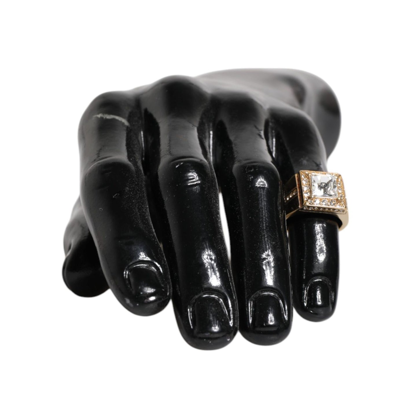 Dolce & Gabbana Gold Tone Sterling Silver 925 Crystals Ring