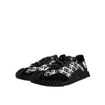 Dolce & Gabbana Black Logo Lace Up Low Top NS1 Sneakers Shoes