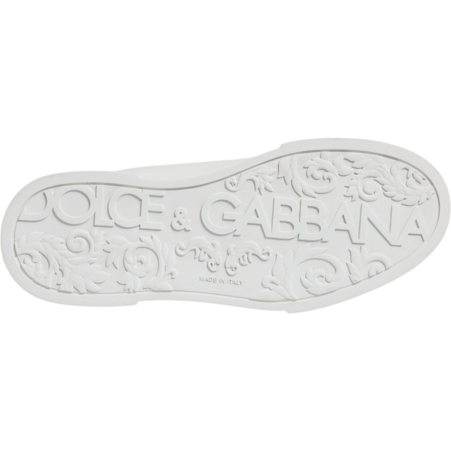 Dolce & Gabbana White Leather DG Logo Low Top Sneakers Shoes