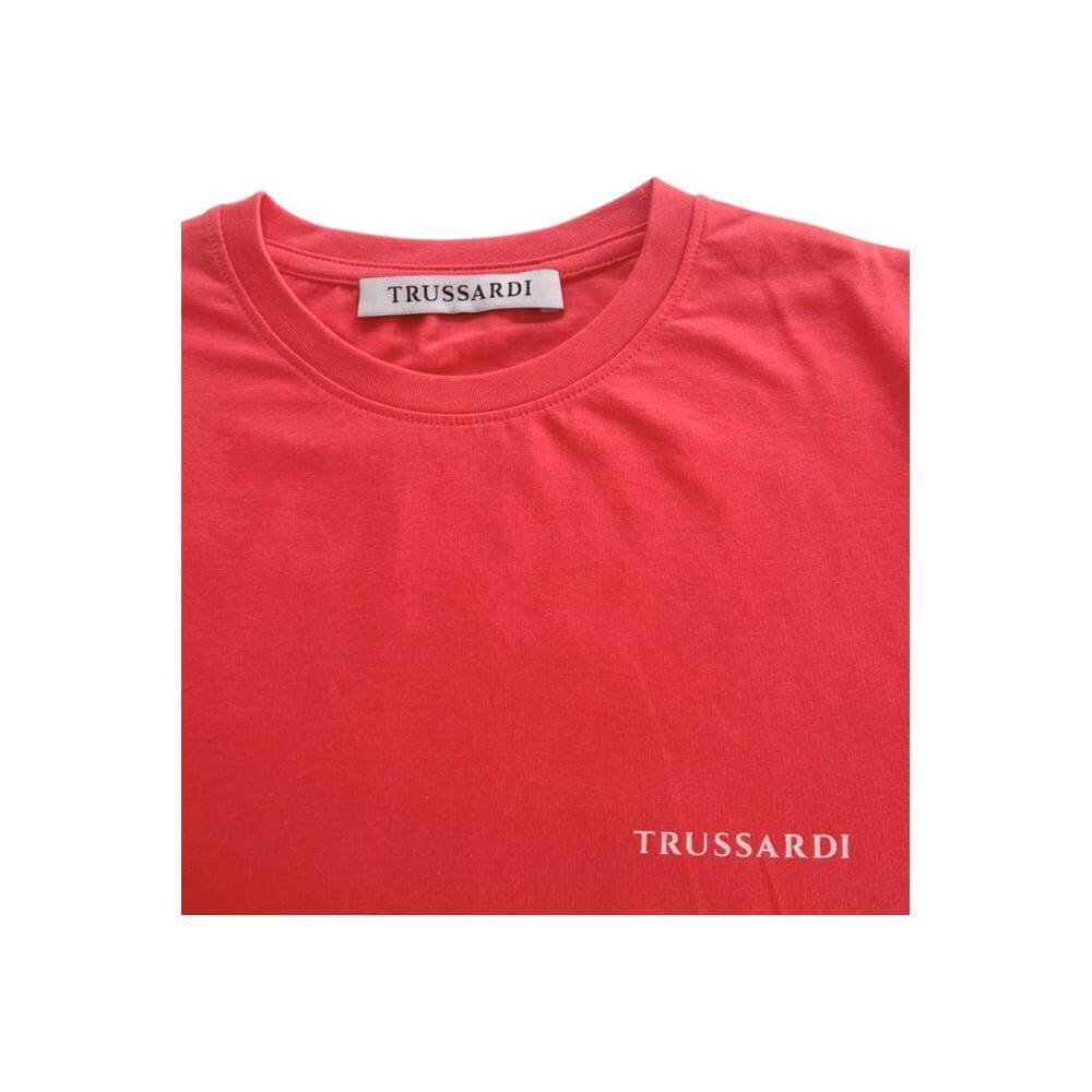 Trussardi Beachwear Red Cotton Men T-Shirt TR-24806-M