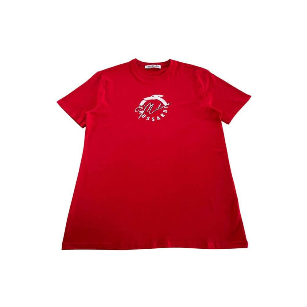 Trussardi Beachwear Red Cotton Men T-Shirt TR-24797-S