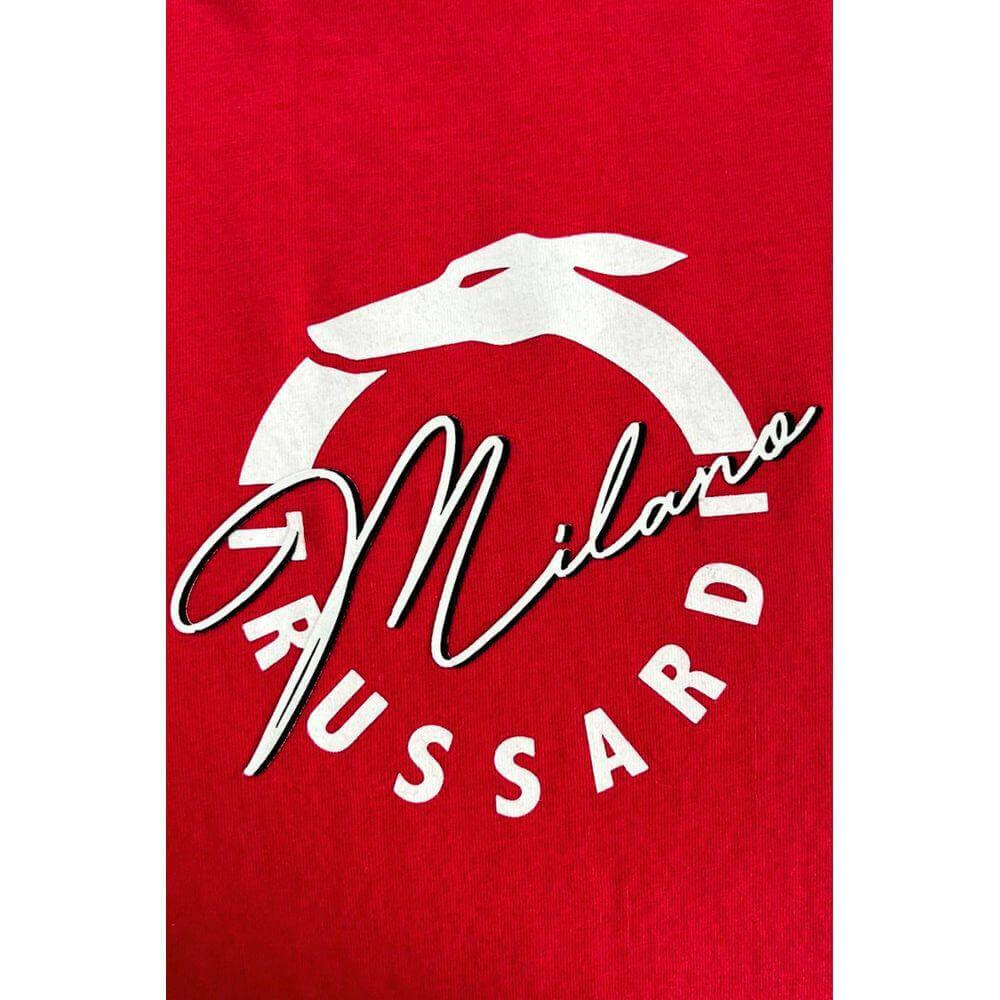 Trussardi Beachwear Red Cotton Men T-Shirt TR-24797-S