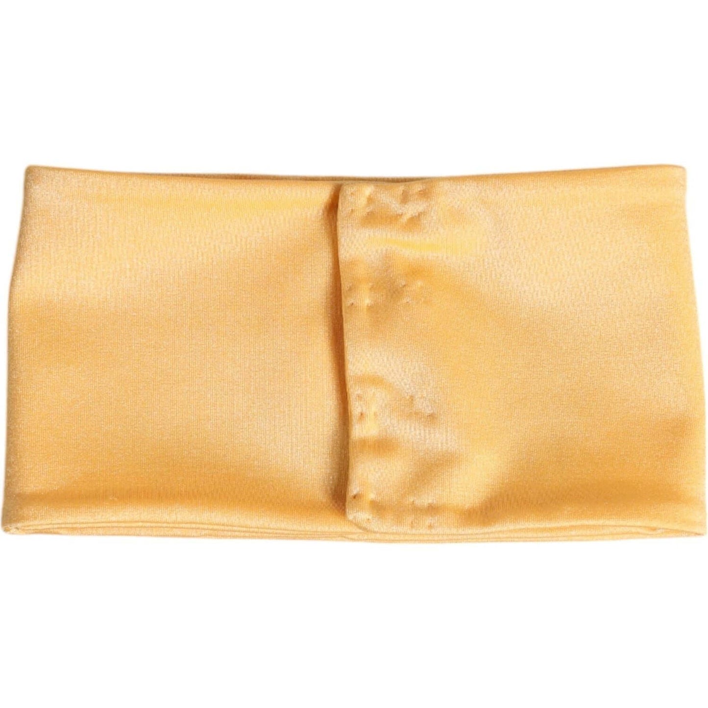 Dolce & Gabbana yellow nylon stretch women neck warmer scarf, made in Italy, featuring logo details.
